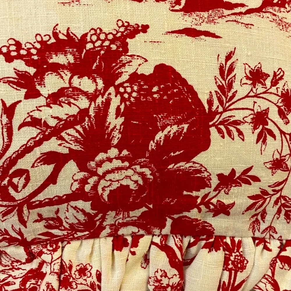 Authentique Vintage Pair of French Toile Euro-Shams 26 » Square ~ France ~ VGVC